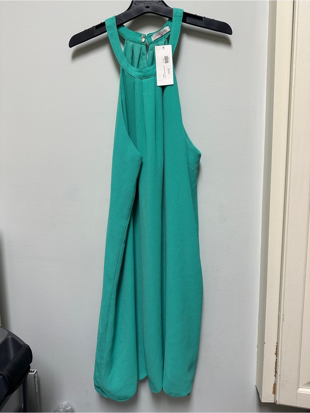 Lida Kate Sleeveless Teal Halter Dress